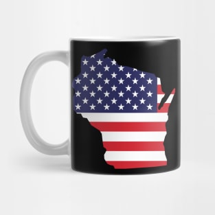 Wisconsin State Shaped Flag Background Mug